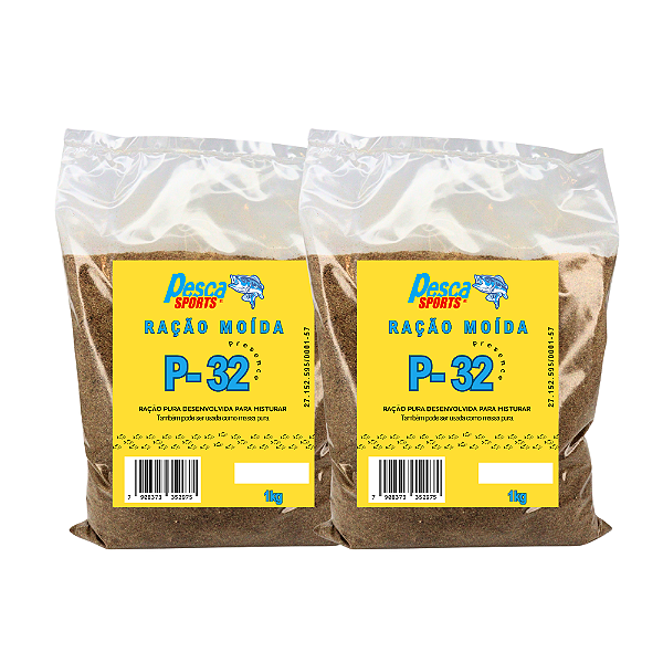 Kit C/2 Ração Presence P-32 Moída (2kg total)