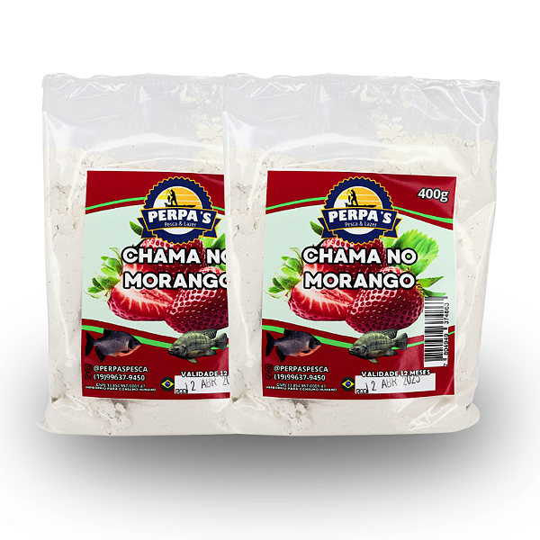 Kit C/ 2 Unidades Massa Chama no Morango Perpas Pesca (400G cada)