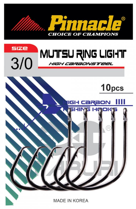 Anzol Mutsu Ring Pinnacle n°4/0 Maruri c/10 (cartela)