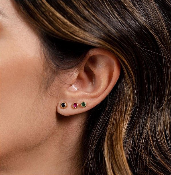 Brinco orgânico Folheado a ouro 18K