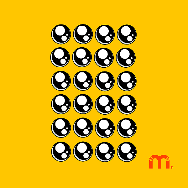 Adesivo Têxtil DTF Olhinhos "BRILHO DUPLO" cartela com 12 pares