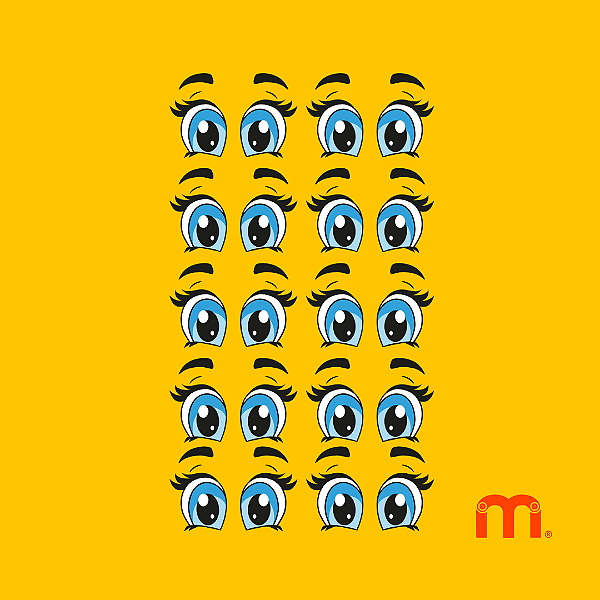 Adesivo Têxtil DTF Olhinhos "GLAMOUR" cartela com 10 pares