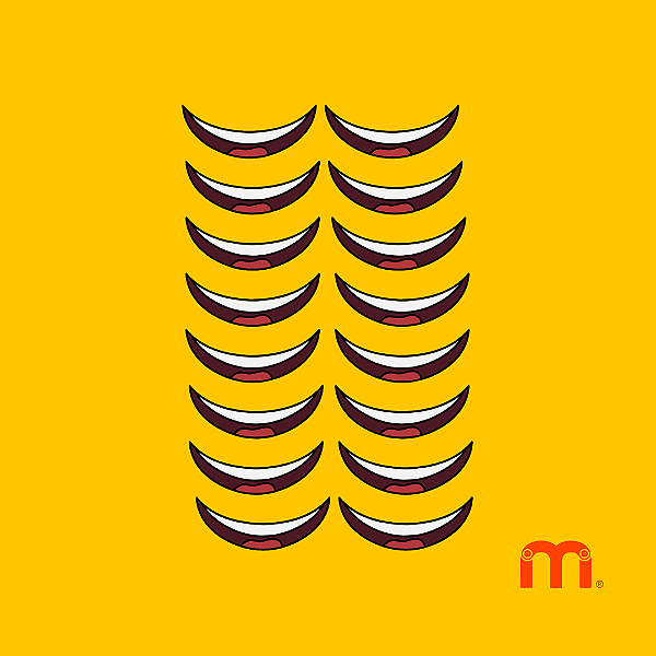 Adesivo Têxtil DTF Sorriso "SORRISINHO NINJA" cartela com 16