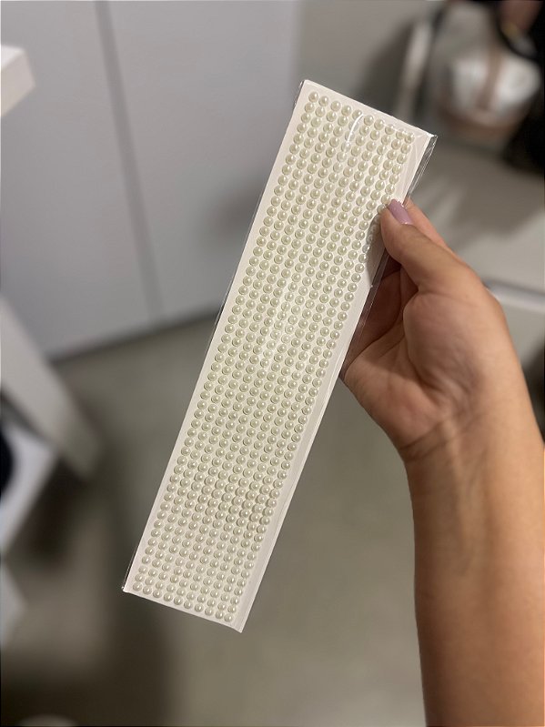 Aplique "Meia Pérola" 5mm autocolante cartela com 520pcs