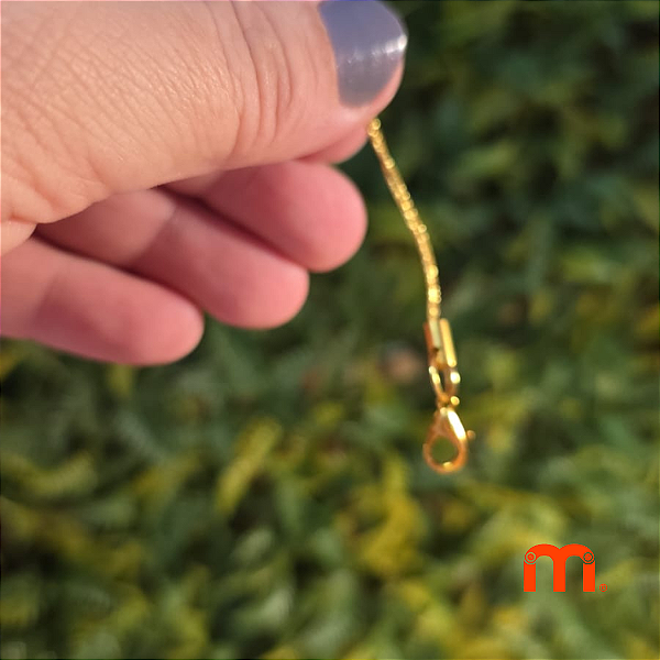 Cordão Dourado com Mini Mosquetão 10un