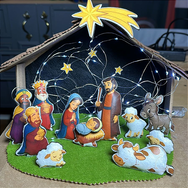 MOLDE "PRESEPIO DE NATAL" Kit com 12 moldes de aço + Estampa em DTF com 5 un