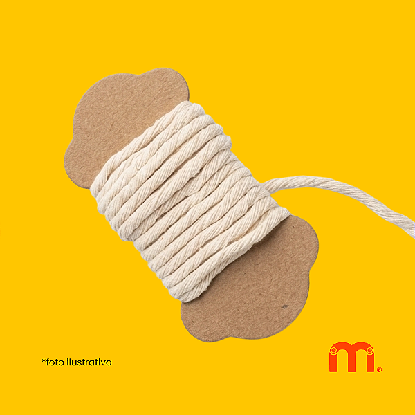 Barbante 24 fios cor Cru (3 metros) - ideal para cadarços e adereços