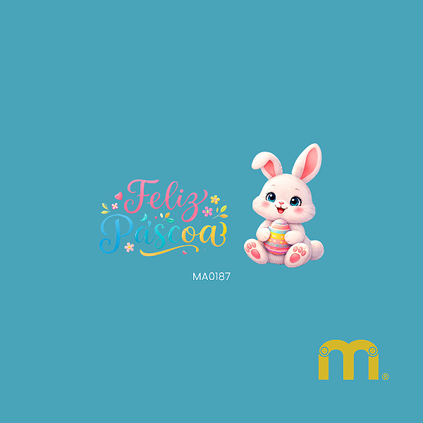Adesivo Têxtil DTF "Páscoa Alegre" 27x10cm - Ideal para Barrados