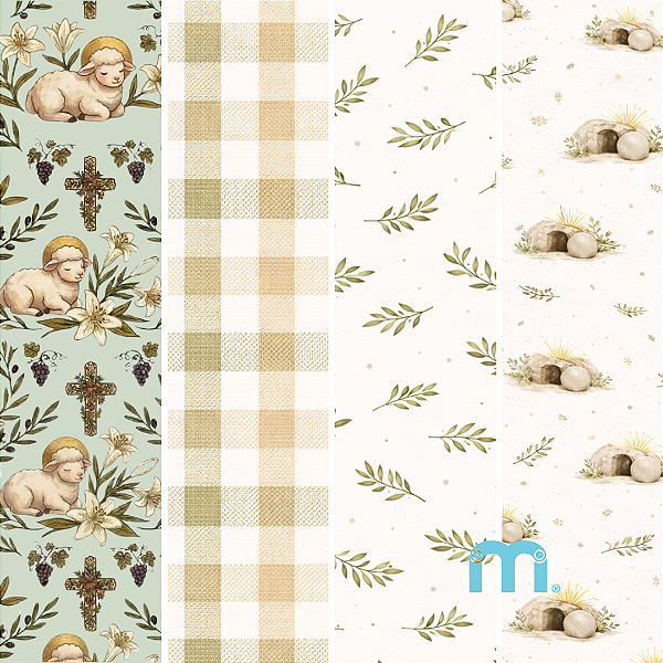 Coleção Feltros "Páscoa da Fé"- Kit com 4 feltros 29x42cm