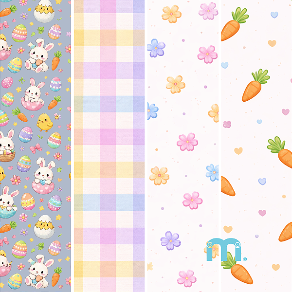 Coleção Feltros "Páscoa no Jardim"- Kit com 4 feltros 29x42cm