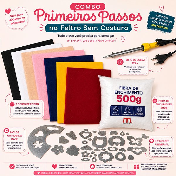 COMBO Primeiros Passos no Feltro sem Costura