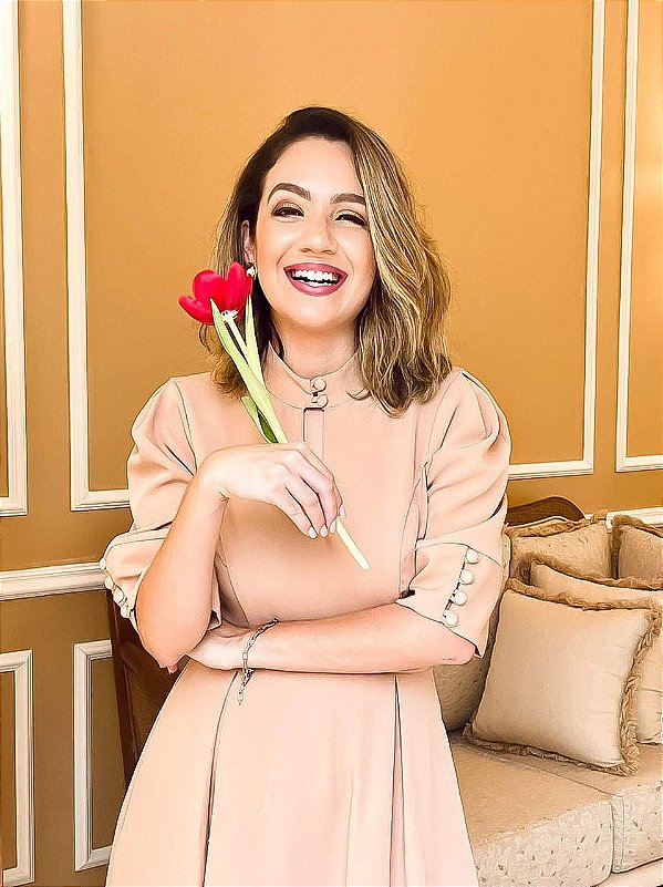 Vestido Tulipa - nude