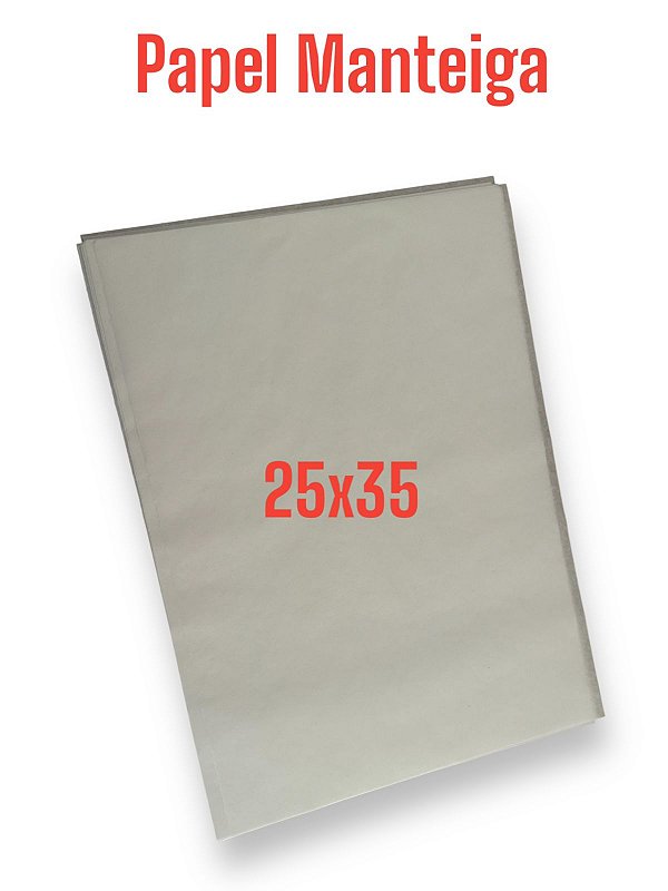 Papel Manteiga 35gm² Medidas 25x35 Branco Liso Pct 25 unidades