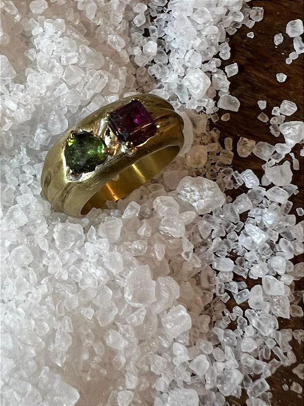 Anel Aydim Ametista e Turmalina