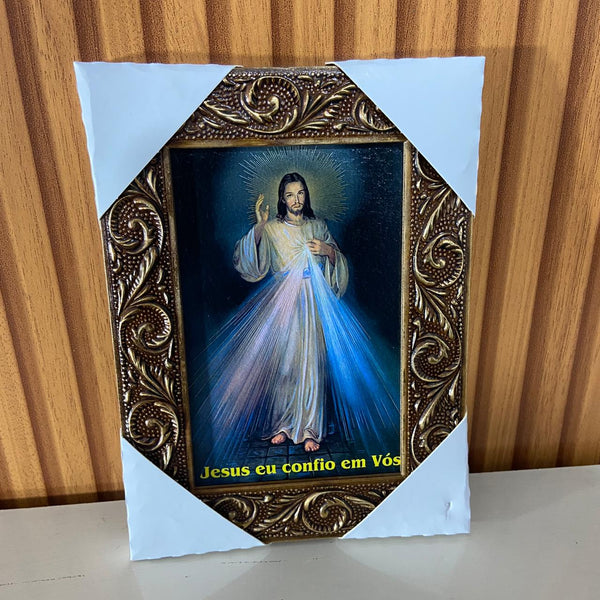Quadro com Moldura Resinado Jesus Misericordioso 20,5X15,5
