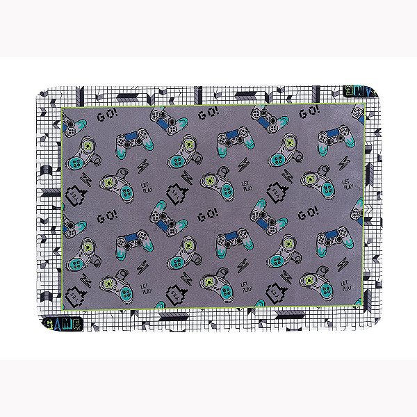 Tapete Estampado Antiderrapante 1,40m x 1,00m 1 Peça Game Juvenil 100% Poliést