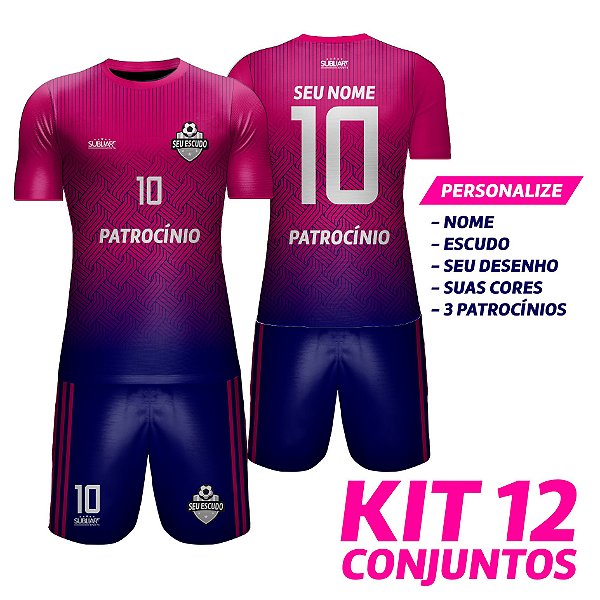 Kit 12 Conjuntos Uniforme Esportivo | 100% Personalizado