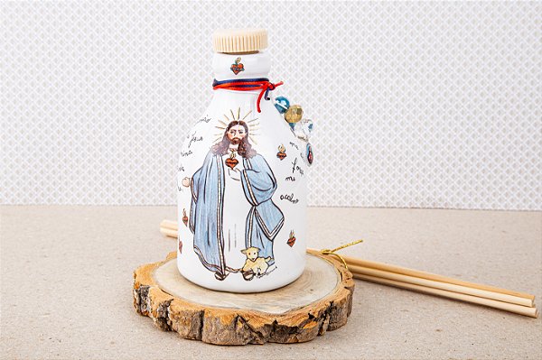 Coração de Jesus - Difusor de Aroma em Cerâmica - Jasmim Branco