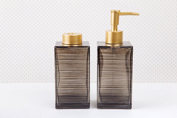 Conjunto para Banheiro em Vidro | Cinza - 350 ml