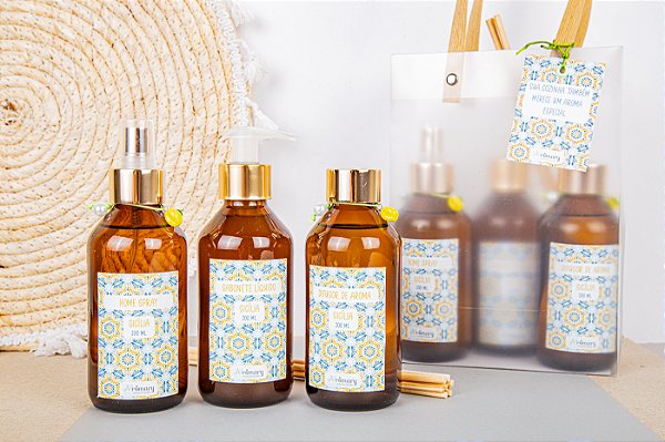 Kit Cozinha, Difusor de Aroma, Home Spray, Sabonete Líquido e Sacola | Sicilia Souq – 200 ml