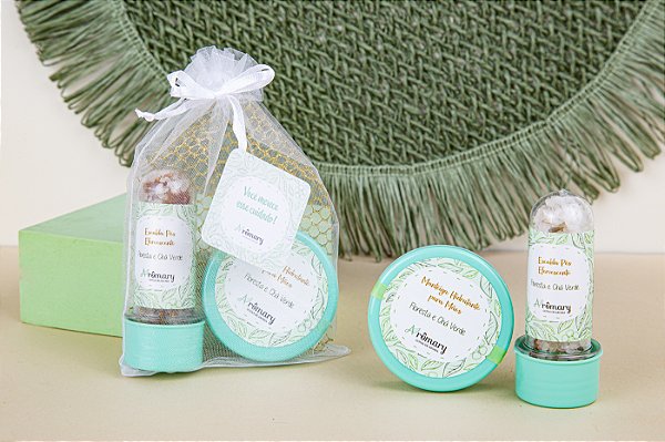 Kit Manteiga Hidratante e Escalda Pés na Organza | Floresta e Chá Verde
