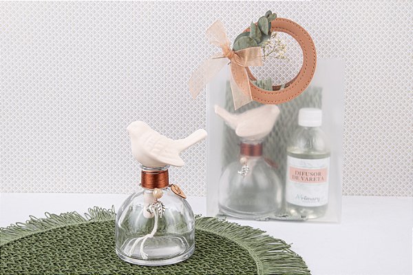 Kit Difusor de Aroma com Passarinho na Sacola | Neroli e Frangipani - 160 ml