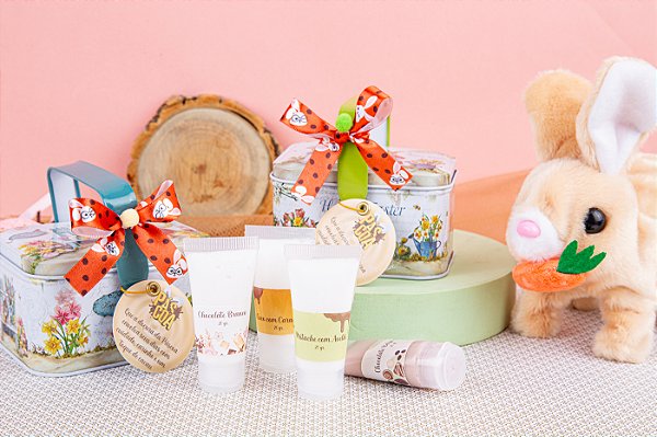 Kit 4 Hidratantes em Cesto de Páscoa