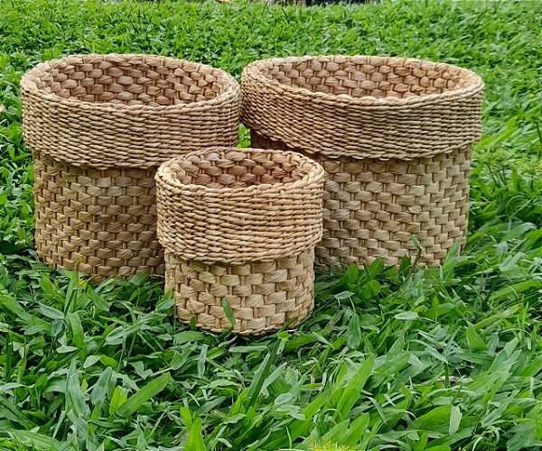 KIT 3 cestos organizadores cilíndricos