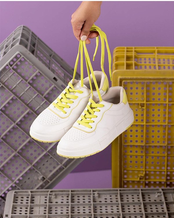 Tênis Sua Cia Casual Branco e Neon