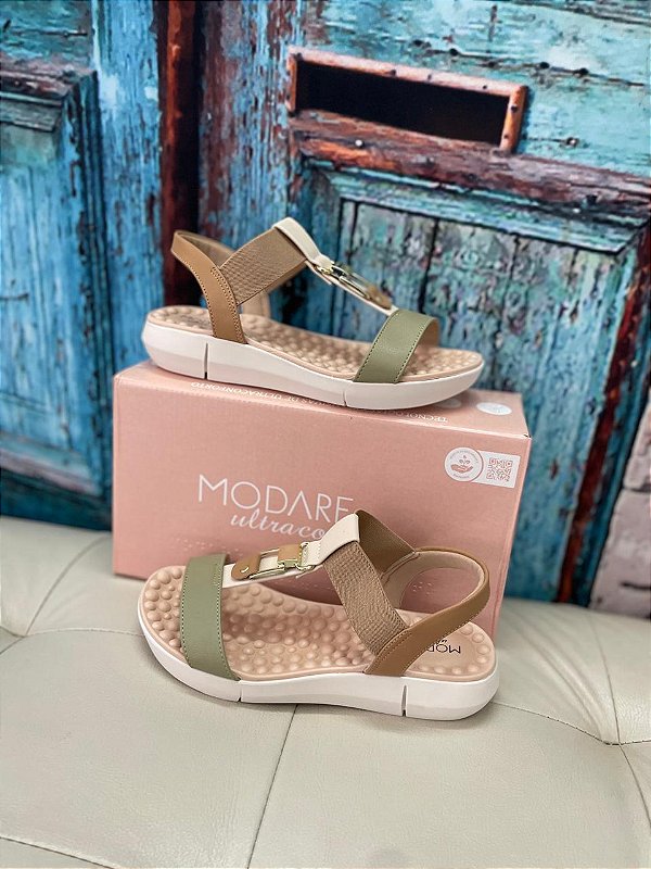 Sandália Modare Confort Verde/Creme