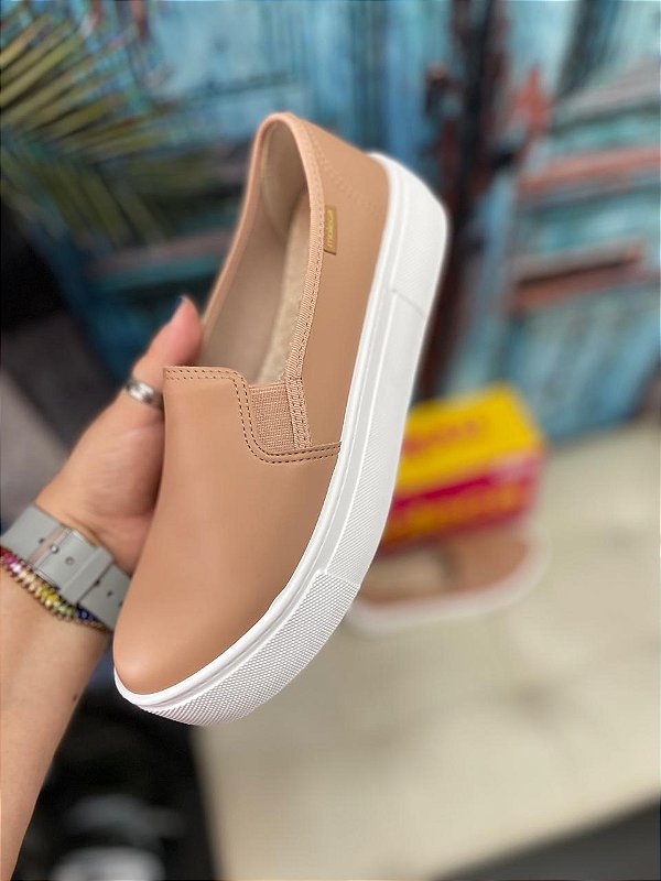 Tênis Moleca Slip On Flatform Nude