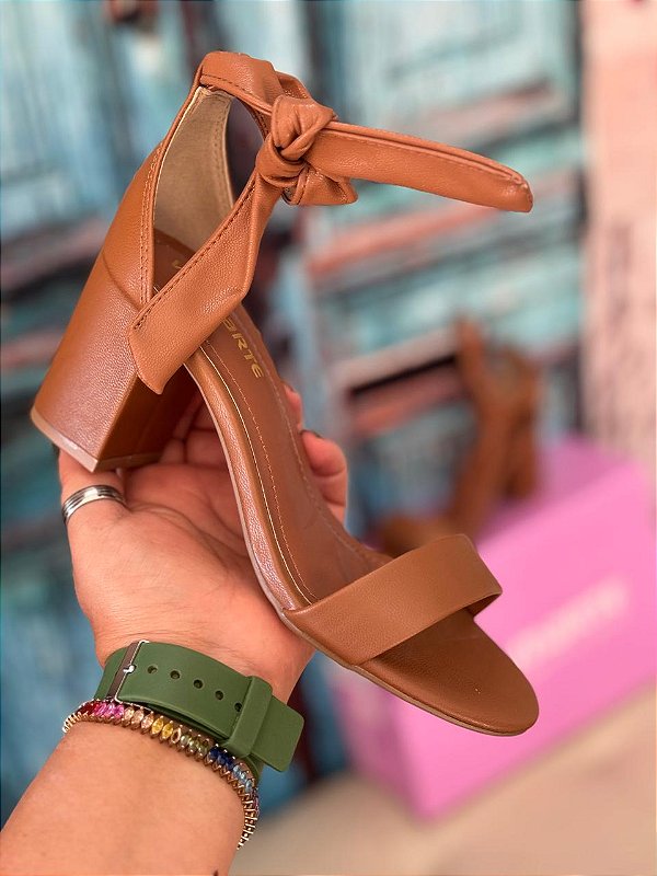 Sandália Via Marte Salto Bloco Caramelo