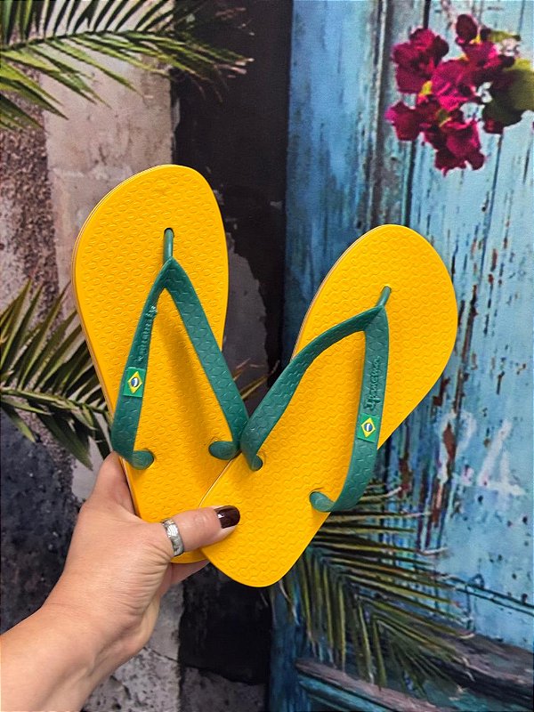 Chinelo Ipanema Feminino Verde/Amarelo