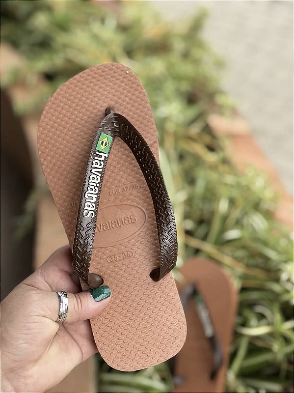 Chinelo Havaianas Feminino Marrom Brasil