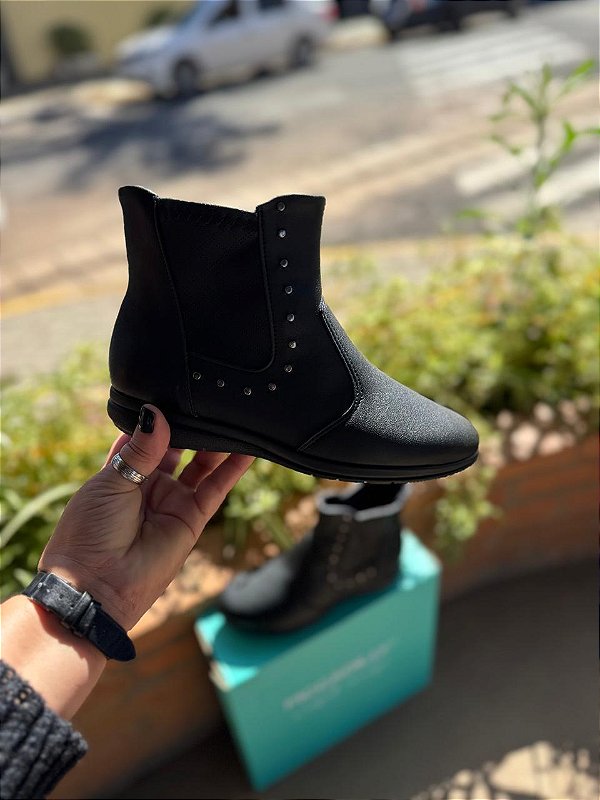Bota Piccadilly Cano Curto Preto