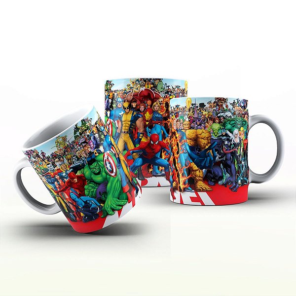 Caneca Personalizada Heróis  - Multidão de Heróis  Marvel