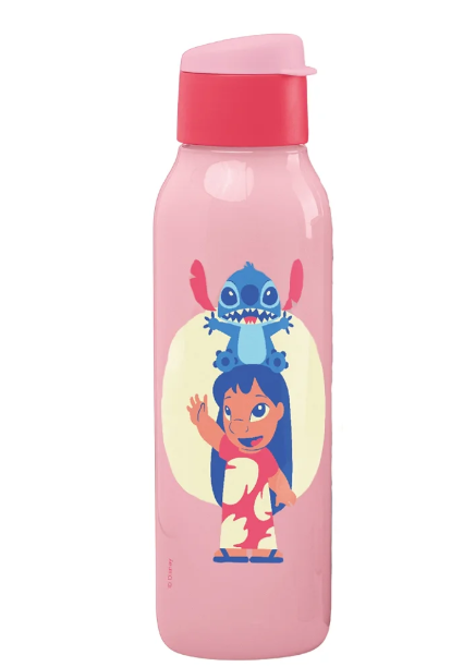 Tupperware® Garrafa Eco Tupper® Plus Stitch Ohana Rosa – 750 ml
