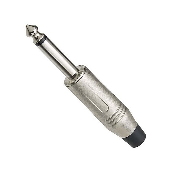 CONECTOR PLUG P10 MONO PRATA