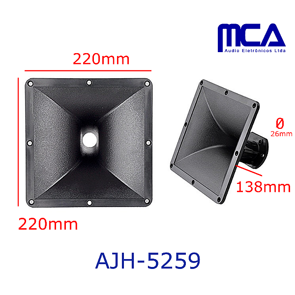 CORNETA QUADRADA FLANGE  AJH-5259 220 X 220 X 138mm