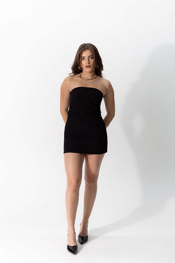 Vestido Curto Alfaiataria Preto