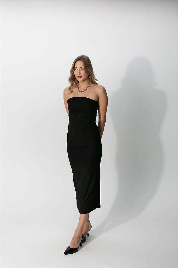 Vestido Malha Midi Preto