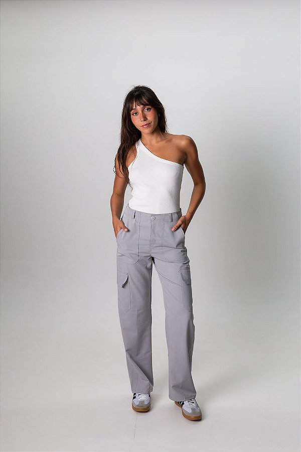 Calça Cargo Cinza