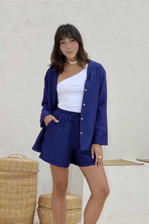 Shorts Viscolinho Marinho