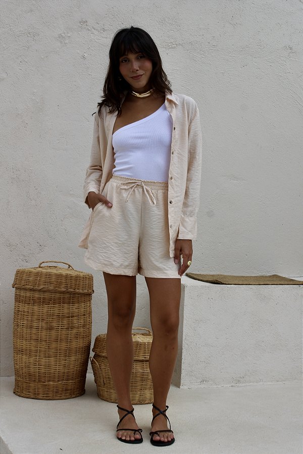 Shorts Viscolinho Areia