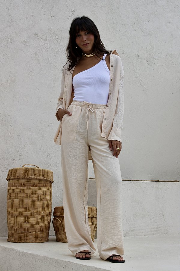 Calça Viscolinho Areia