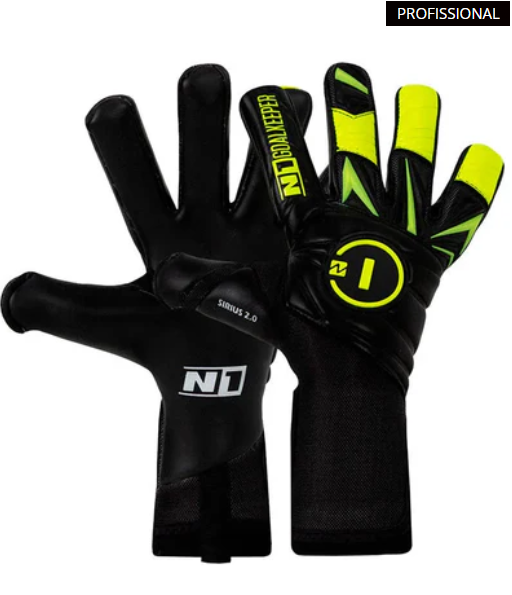 LUVA DE GOLEIRO PROFISSIONAL N1 SIRIUS NEON + BRINDE