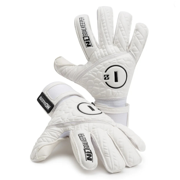Luva de Goleiro Profissional N1 Cronos White + Adesivo