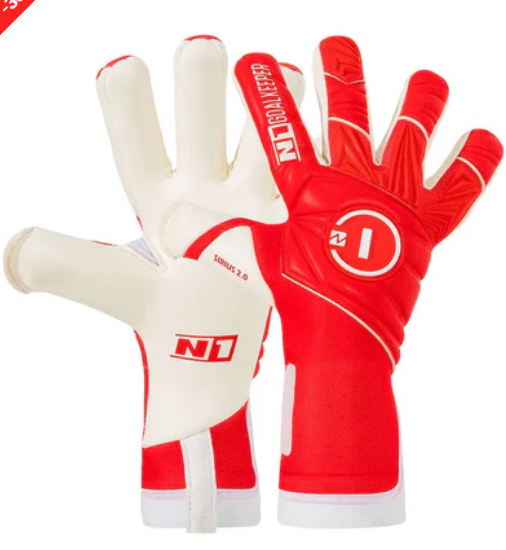 LUVA DE GOLEIRO PROFISSIONAL N1 SIRIUS VERMELHA + BRINDE