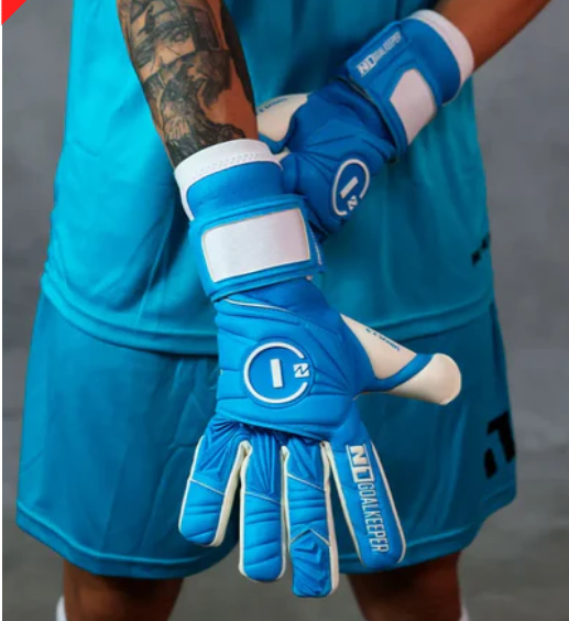 LUVA DE GOLEIRO PROFISSIONAL N1 SIRIUS AZUL + BRINDE