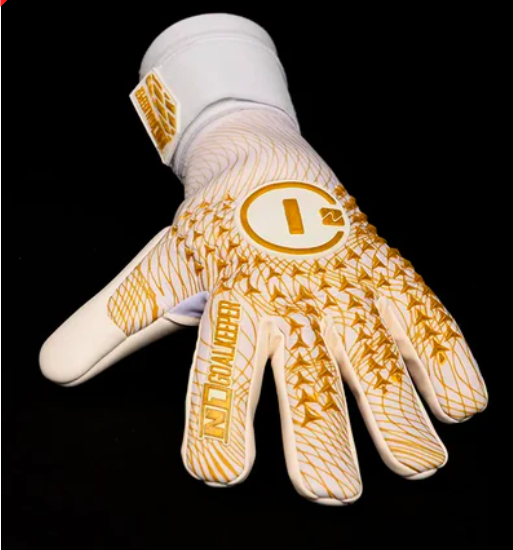 LUVA DE GOLEIRO PROFISSIONAL N1 SCORPIUS GOLD BRANCA 2.0 + BRINDE